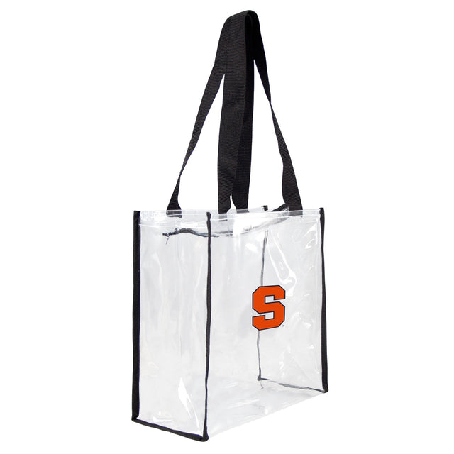Bolsa de mano cuadrada transparente de color naranja Syracuse para estadio