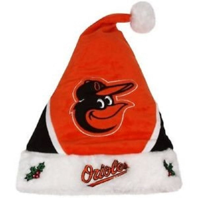 Gorro de Papá Noel con diseño de bloques de colores de los Baltimore Orioles