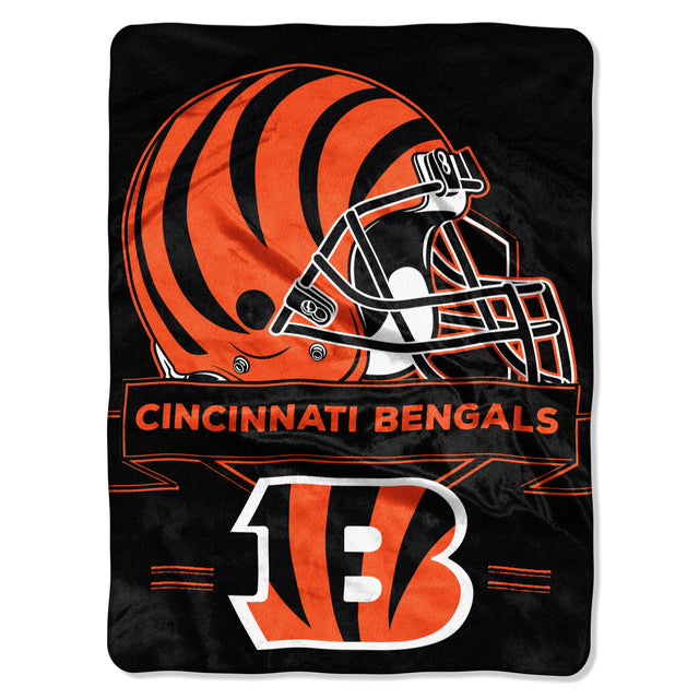 Manta de los Cincinnati Bengals de 60 x 80 pulgadas, diseño de Raschel Prestige