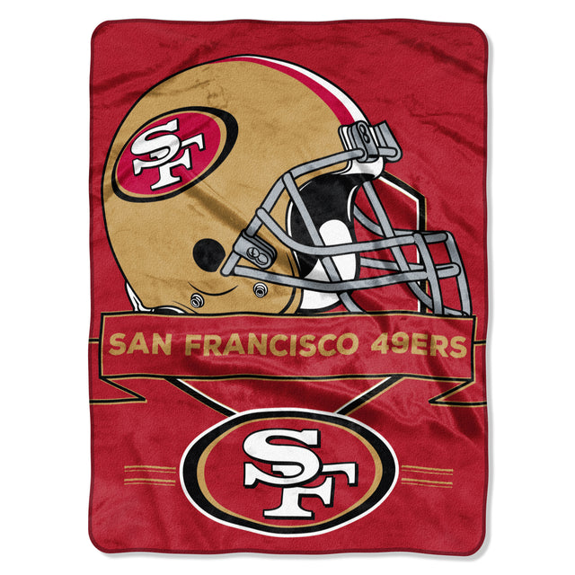 Manta de los San Francisco 49ers de 60 x 80 pulgadas, diseño de Raschel Prestige