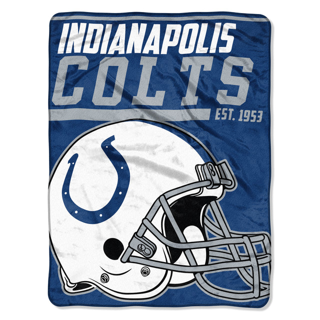 Manta de los Indianapolis Colts de 46 x 60 pulgadas, diseño Micro Raschel, 40 yardas, enrollada