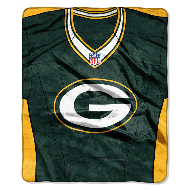 Manta de los Green Bay Packers de 50 x 60 cm con diseño de camiseta de Raschel