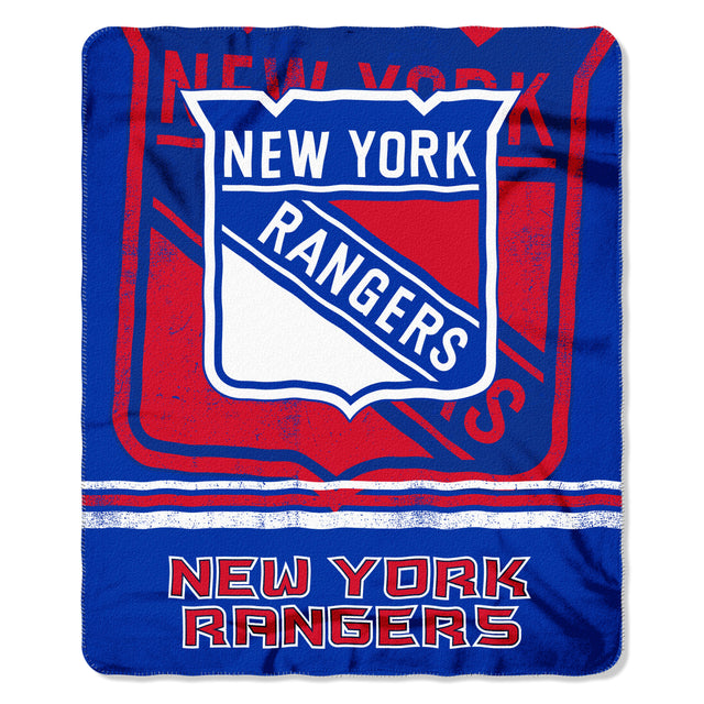 Manta de los New York Rangers de 50 x 60 cm con diseño desteñido y forro polar