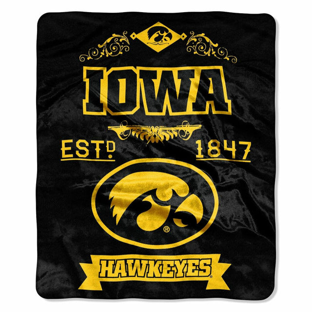 Iowa Hawkeyes Blanket 50x60 Raschel Label Design