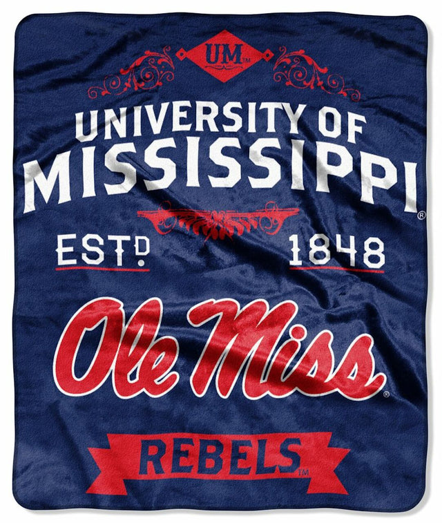 Manta Mississippi Rebels 50x60 Diseño de etiqueta Raschel
