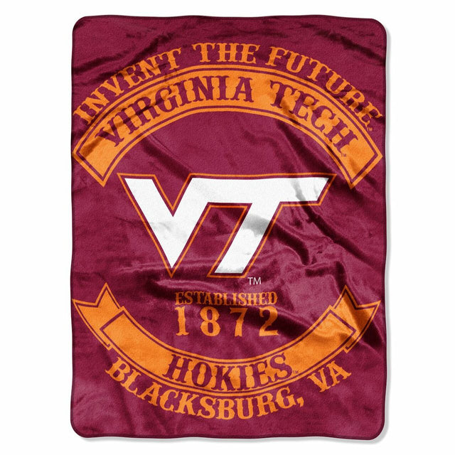 Manta de Virginia Tech Hokies de 60 x 80, diseño Raschel Rebel