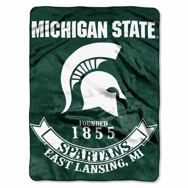 Manta de los Spartans del estado de Michigan, 60 x 80, diseño Raschel Rebel