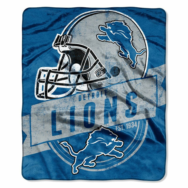 Manta de los Detroit Lions de 50 x 60 pulgadas, diseño de tribuna Raschel