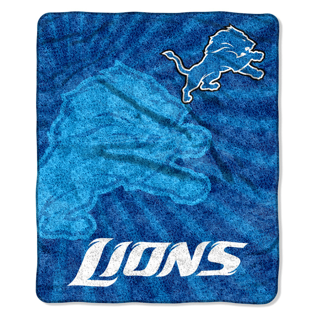 Manta de los Detroit Lions de 50 x 60 pulgadas con diseño estroboscópico de sherpa