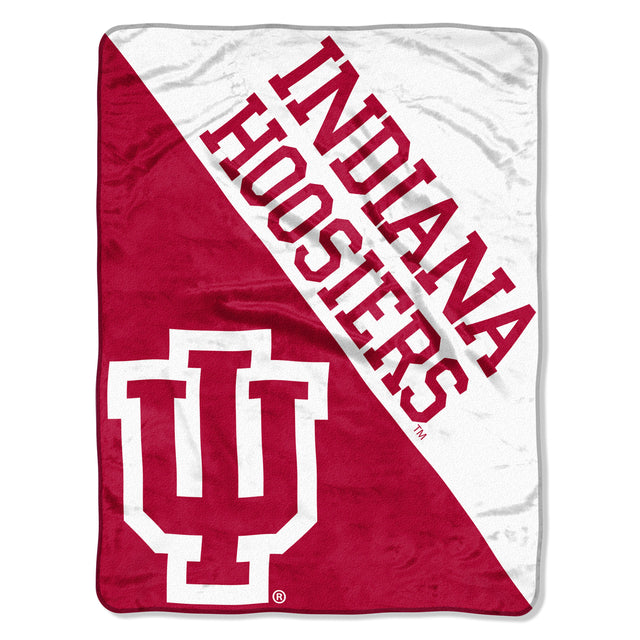 Manta Indiana Hoosiers 46x60 Diseño de semitono Micro Raschel Enrollado