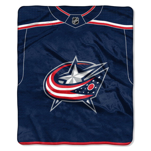 Manta de los Columbus Blue Jackets de 50 x 60 cm, diseño de jersey Raschel