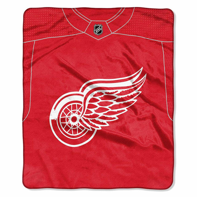 Detroit Red Wings Blanket 50x60 Raschel Jersey Design