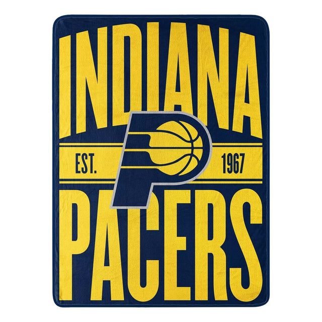 Manta de los Indiana Pacers de 46 x 60 pulgadas, diseño Micro Raschel transparente, enrollada