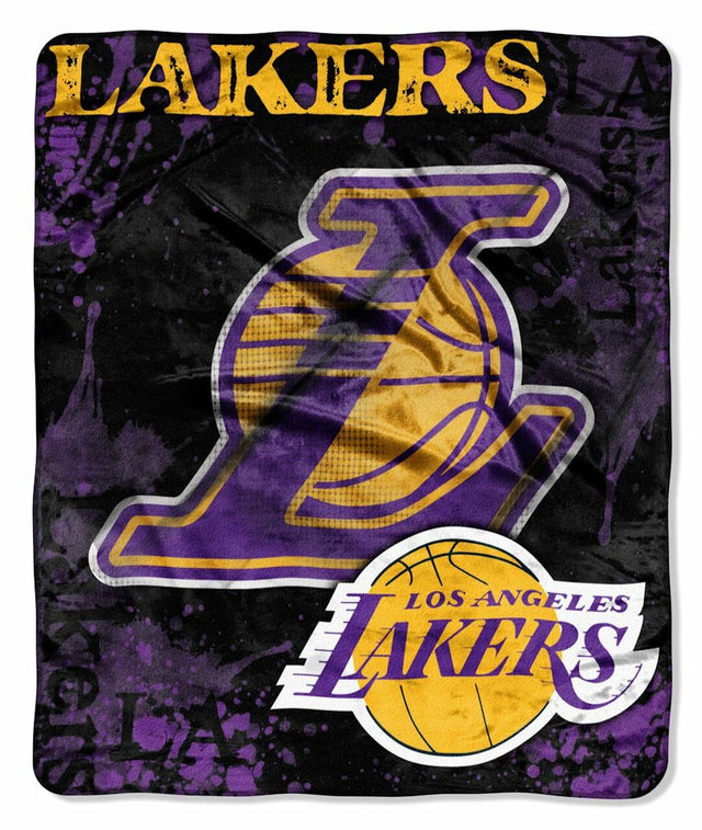 Manta de Los Angeles Lakers de 50 x 60, diseño desplegable de Raschel