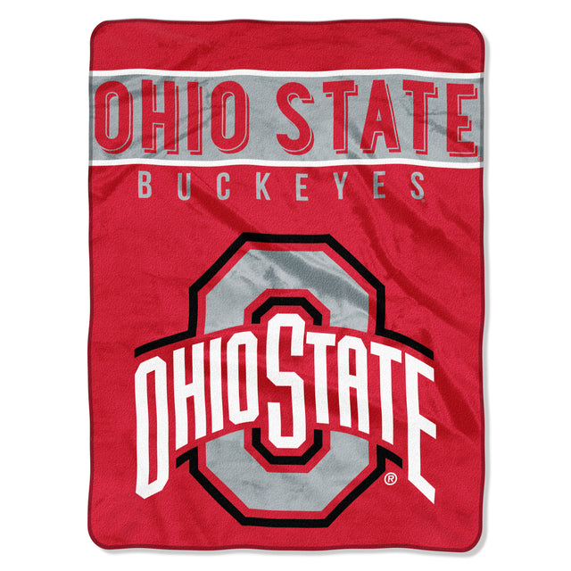 Manta de los Ohio State Buckeyes, diseño básico de Raschel, 60 x 80