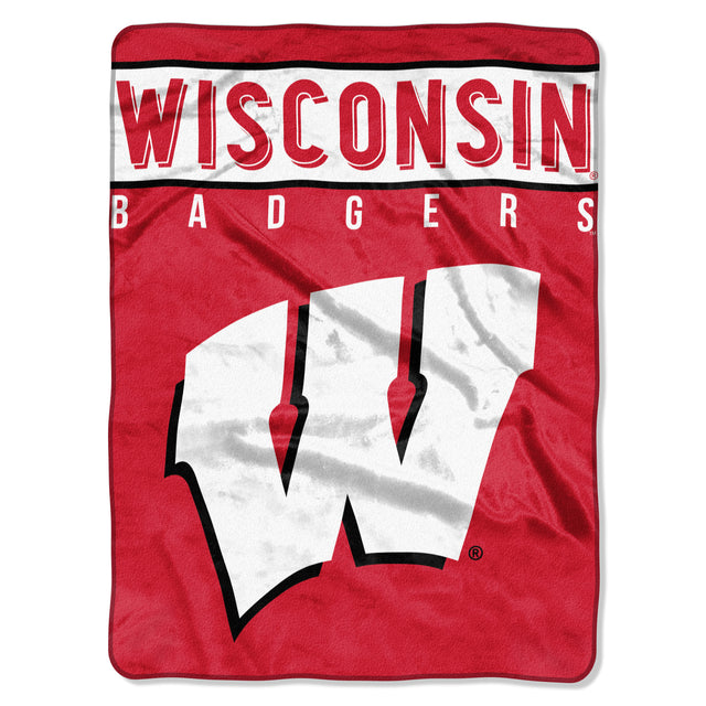 Manta Wisconsin Badgers 60x80 Diseño básico Raschel