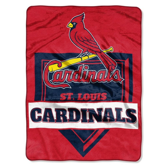 Manta de los St. Louis Cardinals de 60 x 80 con diseño de placa de home de Raschel