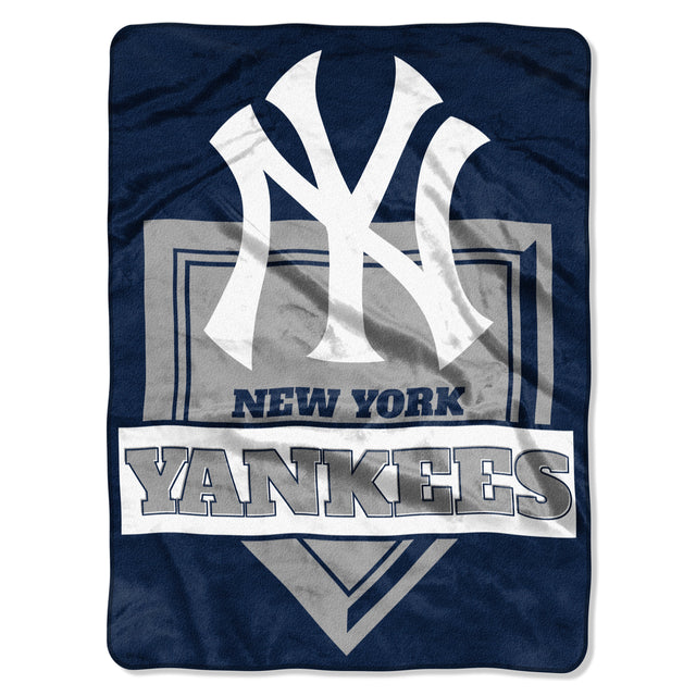 Manta de los Yankees de Nueva York de 60 x 80 cm con diseño de placa de home de Raschel