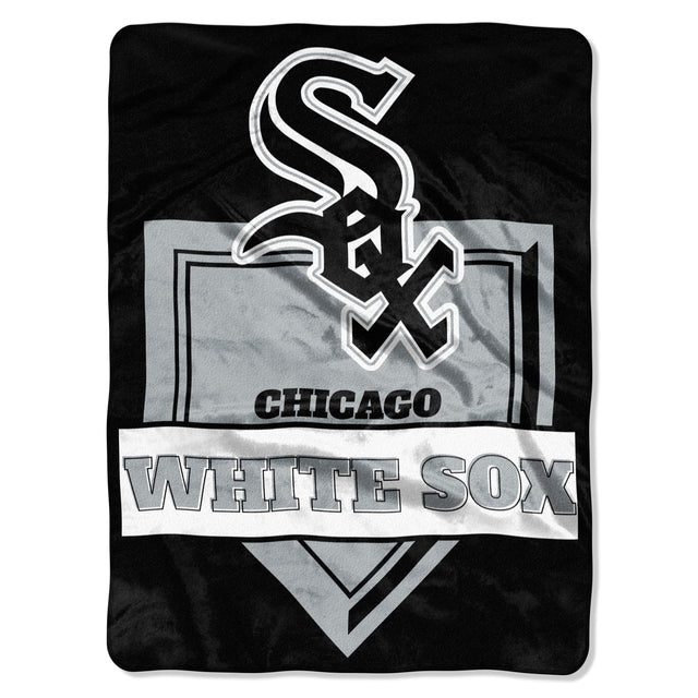 Chicago White Sox Blanket 60x80 Raschel Home Plate Design