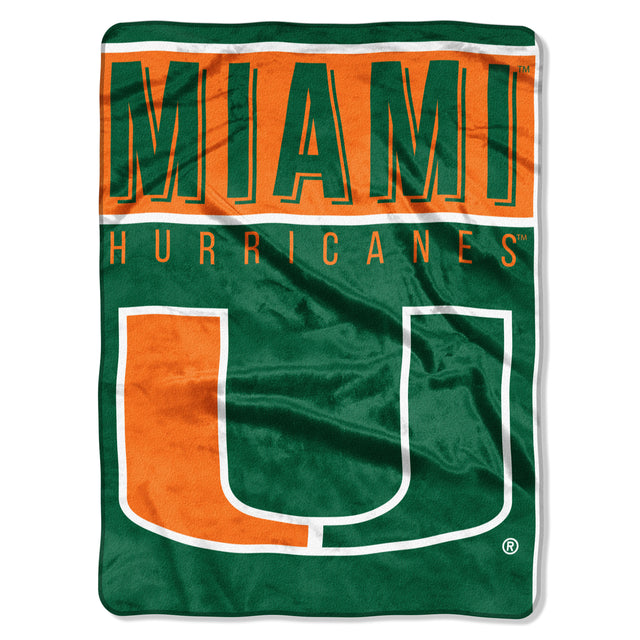 Manta de los Miami Hurricanes de 60 x 80, diseño básico de Raschel