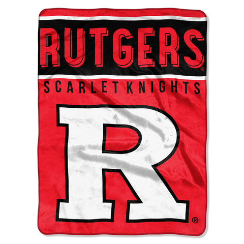 ~Rutgers Scarlet Knights Blanket 60x80 Raschel Basic Design - Special Order~ backorder