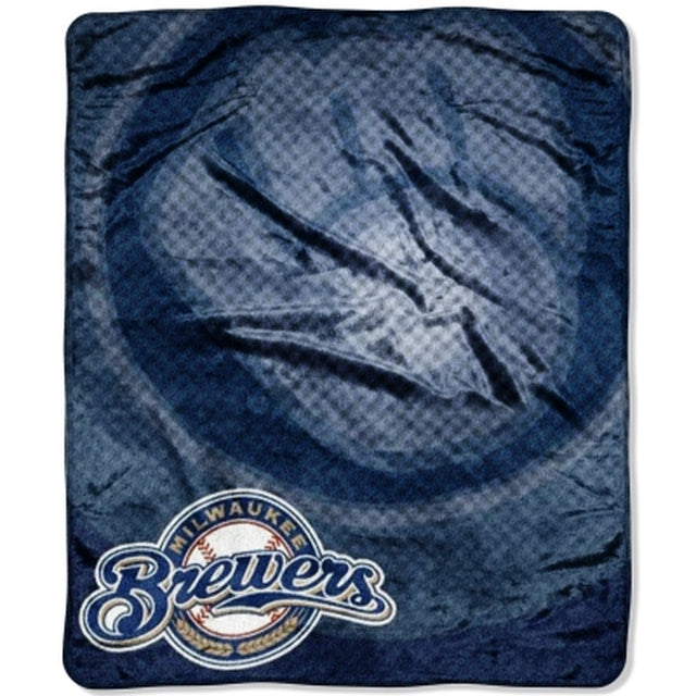 Milwaukee Brewers Blanket 50x60 Raschel Retro Design