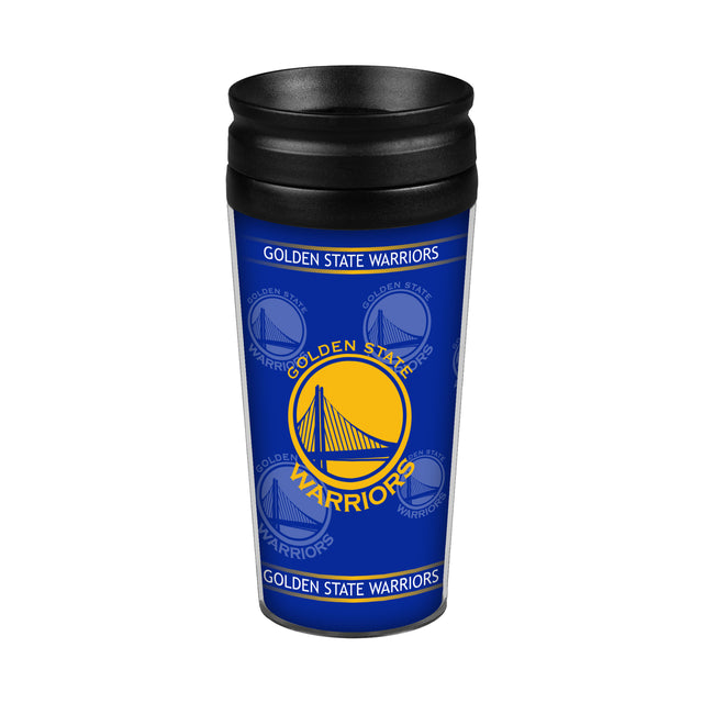 Taza de viaje con tapa de 14 oz de los Golden State Warriors