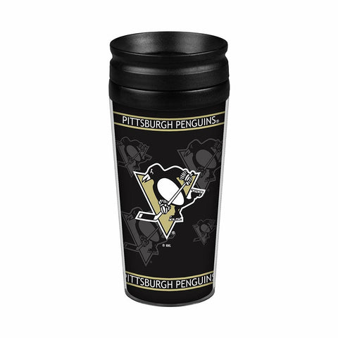 ~Pittsburgh Penguins Travel Mug 14oz Full Wrap Style Hype Design - Special Order~ backorder