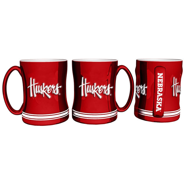 Taza de café de Nebraska Cornhuskers - Relieve esculpido de 14 oz - Huskers
