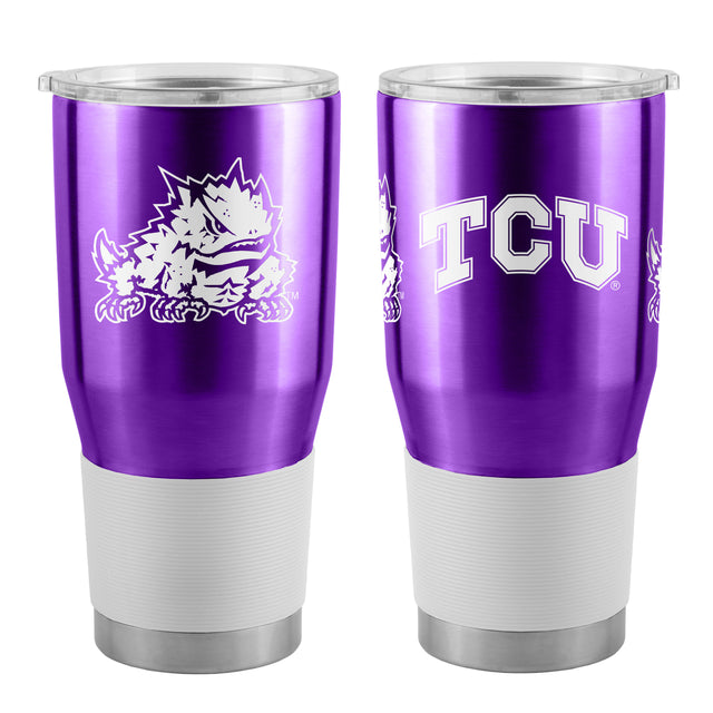 Vaso de viaje TCU Horned Frogs de 30 oz, color morado ultra