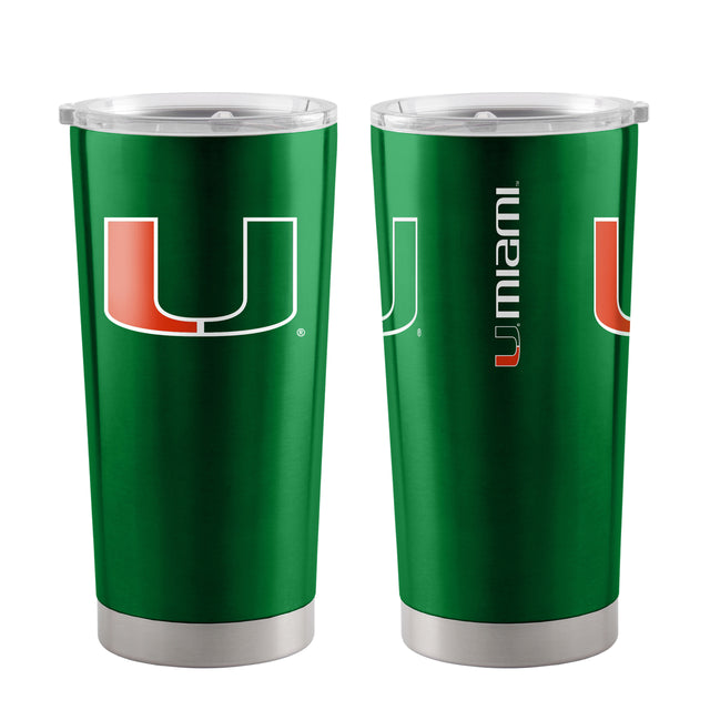 Vaso de viaje Miami Hurricanes de 20 oz, ultra verde