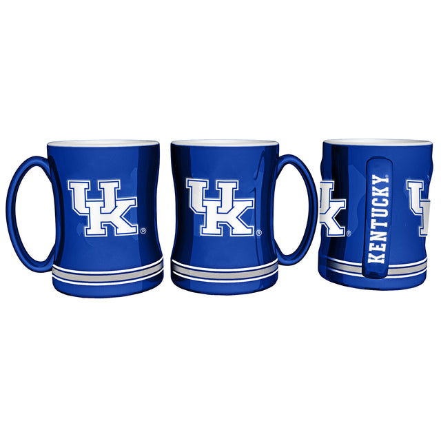 Taza de café Kentucky Wildcats de 14 oz con relieve esculpido