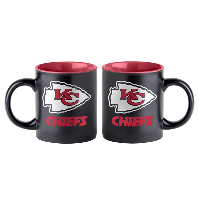 Taza de café de los Kansas City Chiefs, 14 oz, color negro mate