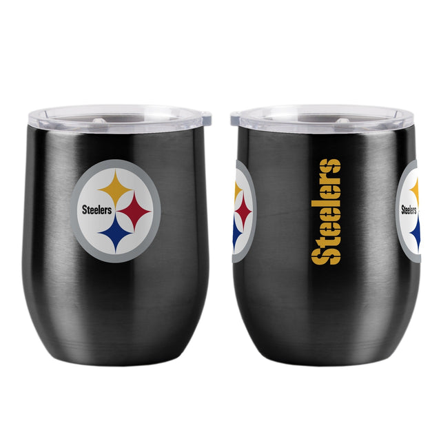 Vaso de viaje ultra curvo de 16 oz de los Pittsburgh Steelers