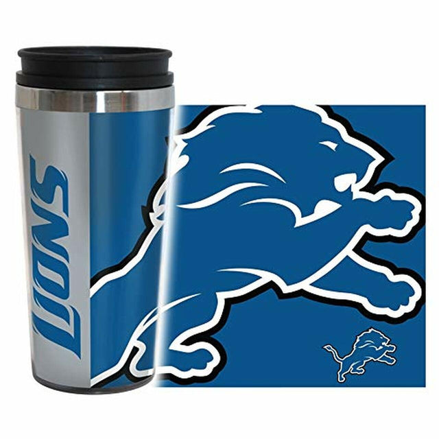Taza de viaje Detroit Lions de 14 oz con diseño envolvente y estilo Hype