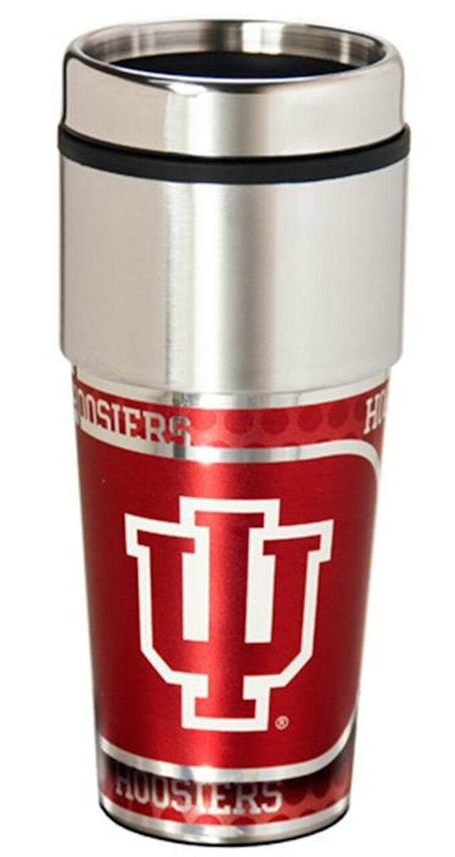 Vaso de viaje Indiana Hoosiers de 16 oz con gráficos metálicos