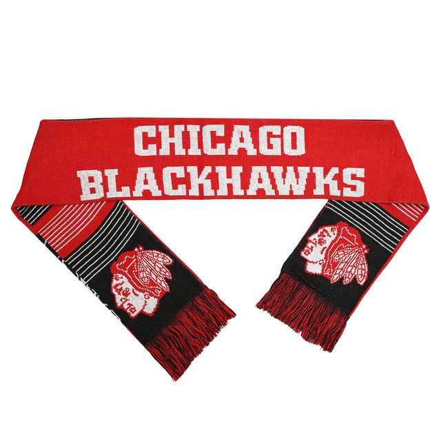 Chicago Blackhawks Split Logo Reverse Scarf - 2015