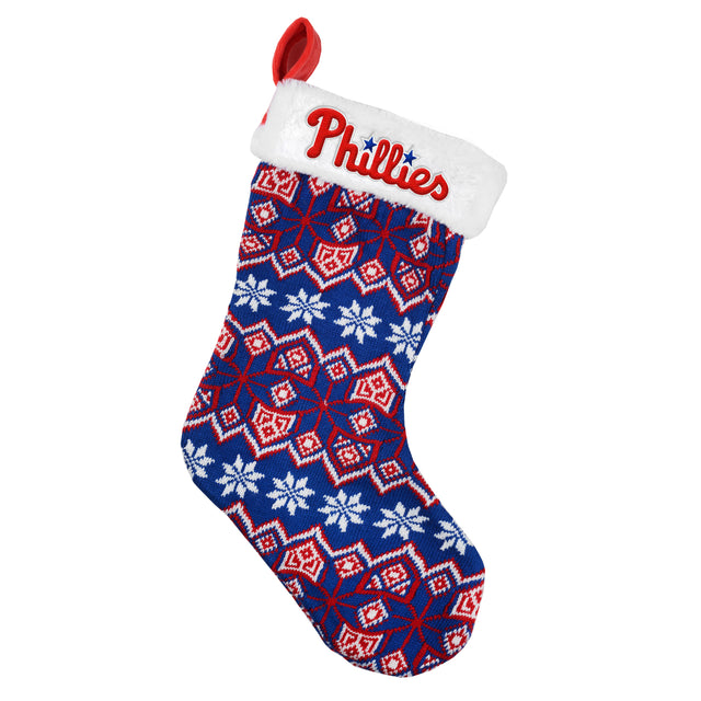 Medias navideñas tejidas de los Philadelphia Phillies - 2015