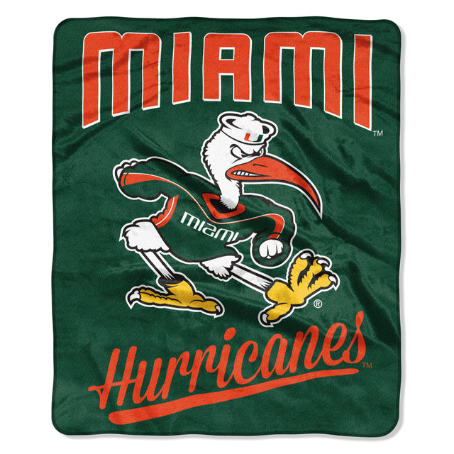 Manta de los Miami Hurricanes de 50 x 60 pulgadas, diseño de Raschel Alumni
