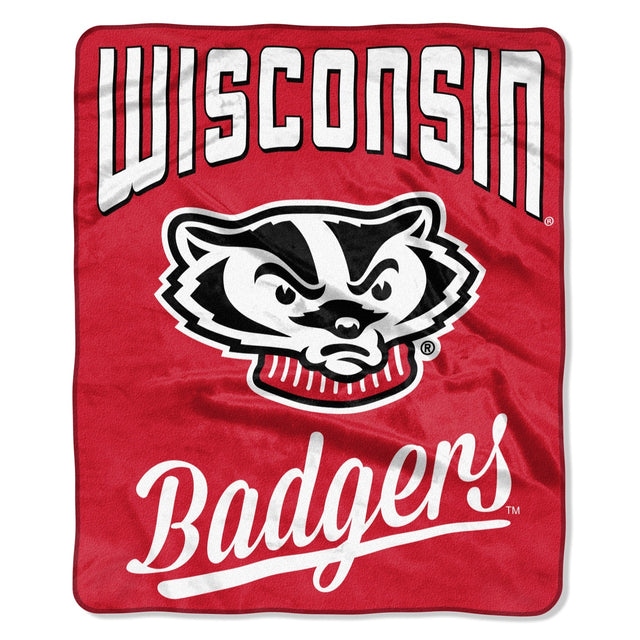 Manta de los Wisconsin Badgers de 50 x 60, diseño de exalumnos de Raschel