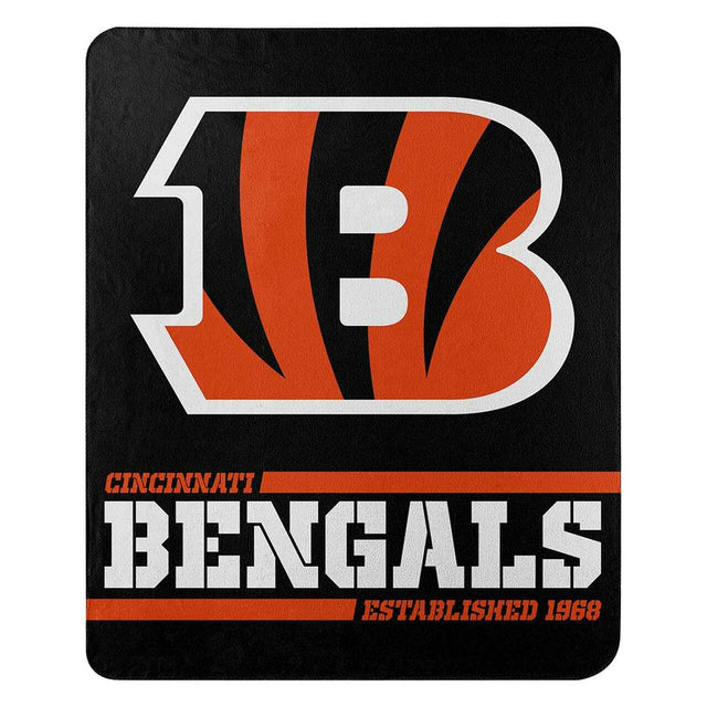 Manta de forro polar de Cincinnati Bengals de 50 x 60 pulgadas, diseño dividido y ancho