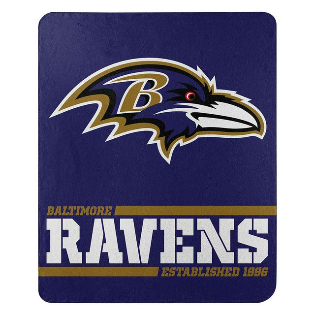 Manta de forro polar de los Baltimore Ravens de 50 x 60 pulgadas, diseño dividido y ancho