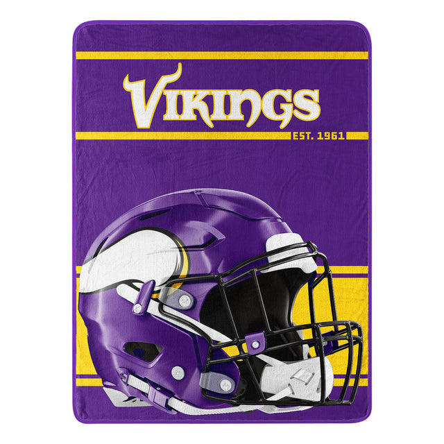 Manta de los Minnesota Vikings de 46 x 60 pulgadas con diseño de microraschel Run enrollada