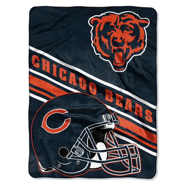 Manta de los Chicago Bears de 60 x 80 con diseño inclinado de Raschel