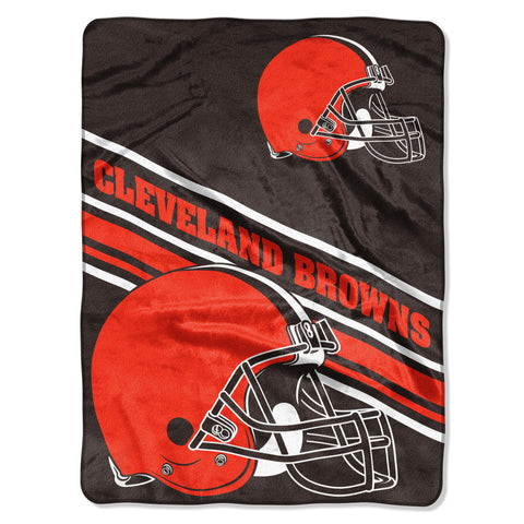 Cleveland Browns Blanket 60x80 Raschel Slant Design