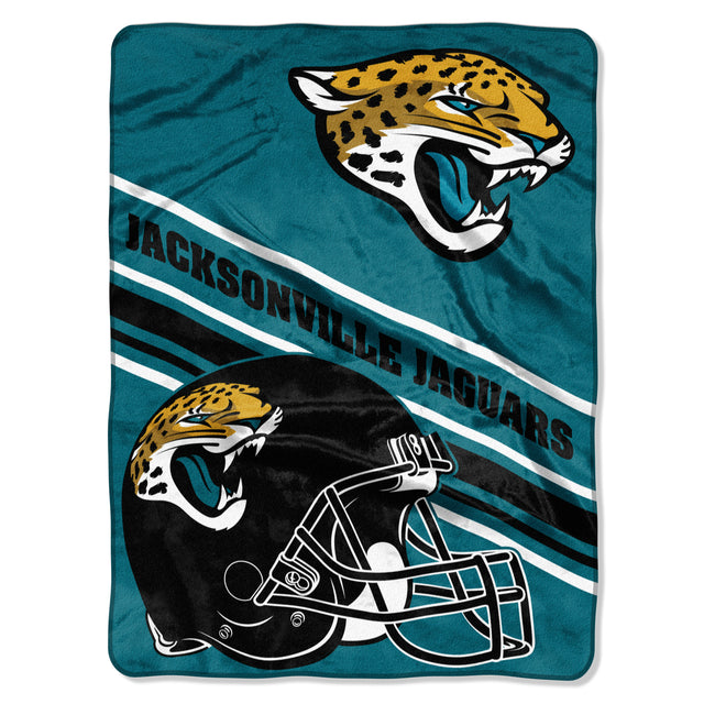 Manta de los Jacksonville Jaguars de 60 x 80 con diseño inclinado de Raschel