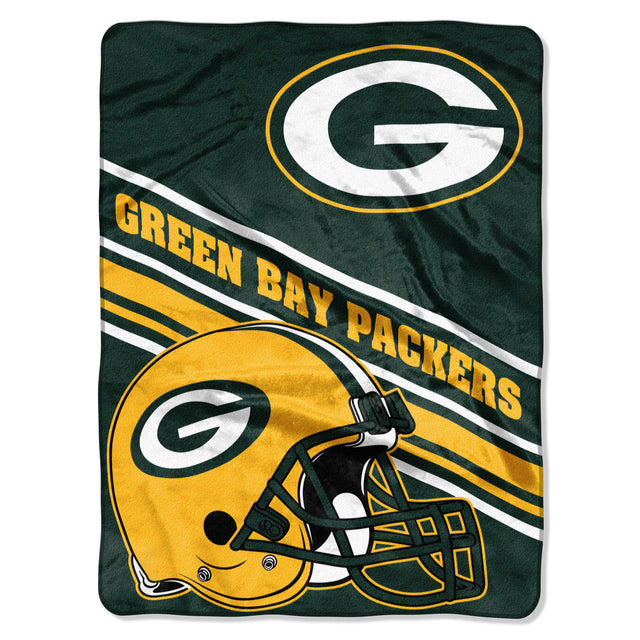 Manta de los Green Bay Packers, diseño Raschel Slant, 60 x 80