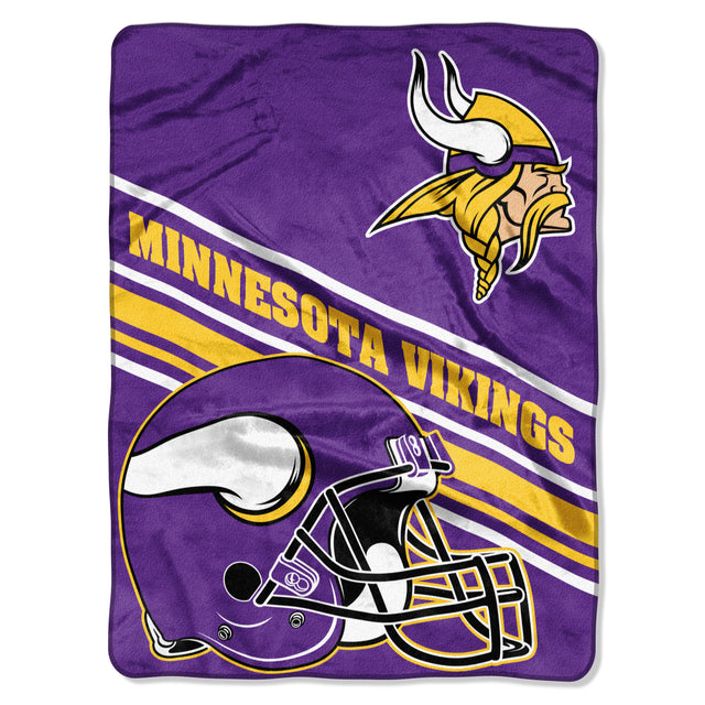 Manta de los Minnesota Vikings de 60 x 80 con diseño inclinado de Raschel