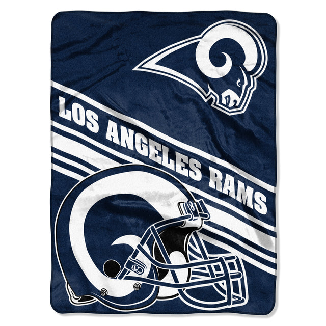 Manta de los Rams de Los Ángeles, diseño Raschel Slant de 60 x 80