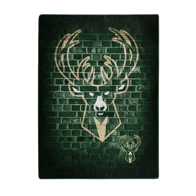 Manta de los Milwaukee Bucks de 60 x 80 pulgadas, diseño de Raschel Street